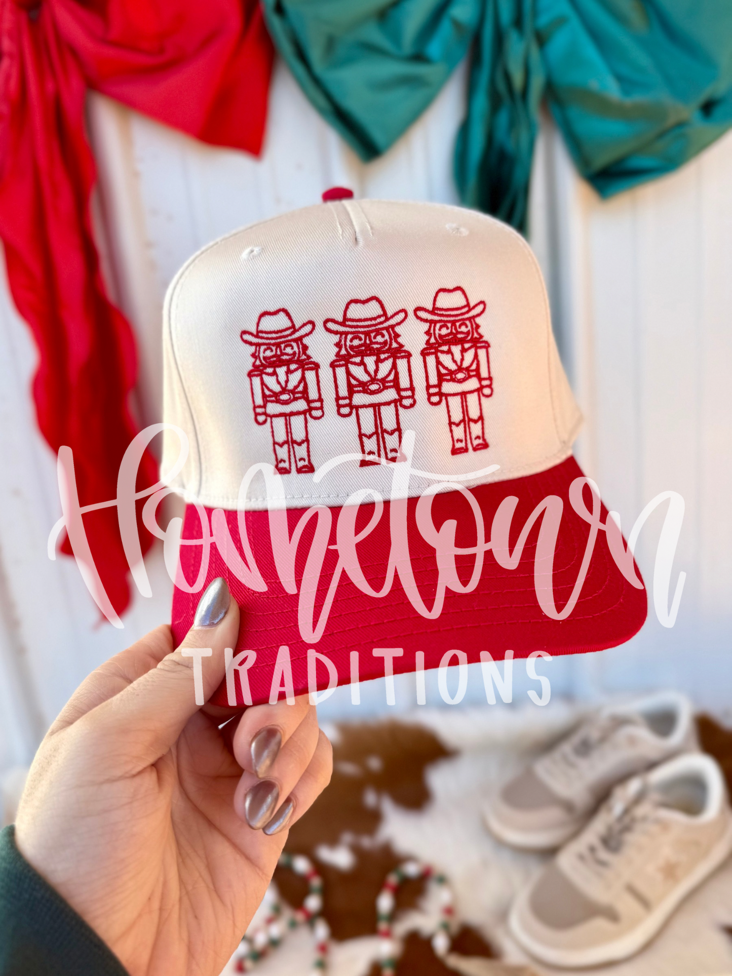 Cowboy Nutcracker Embroidered Christmas Trucker Hat