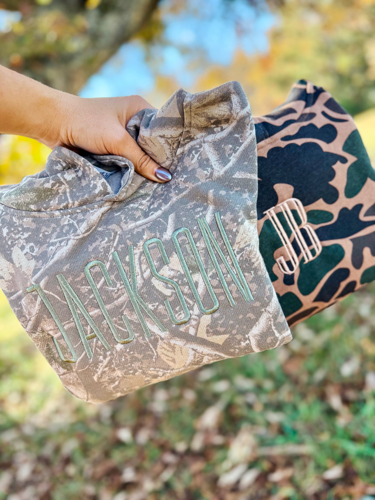 Embroidered Youth Camo Hoodie