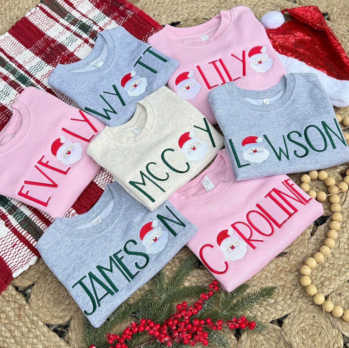 Toddler Name Santa Embroidered Sweatshirt
