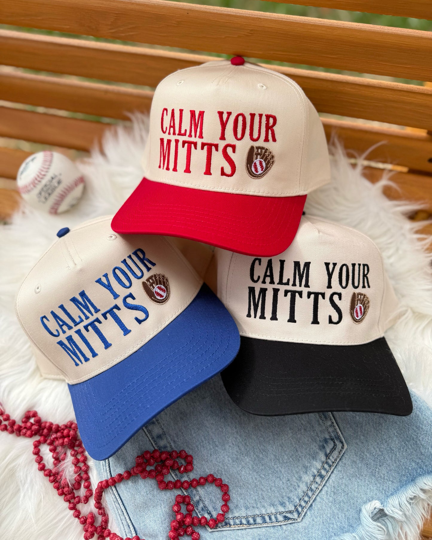 Calm Your Mitts Baseball Trucker Hat