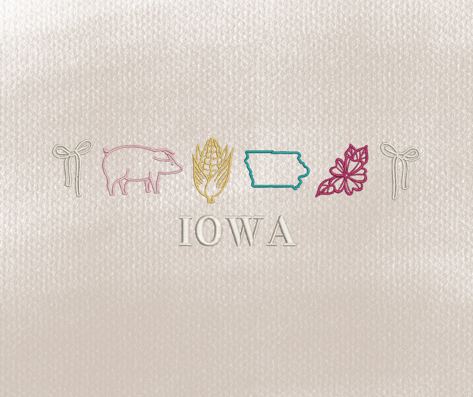 Iowa State Icon Embroidery Design