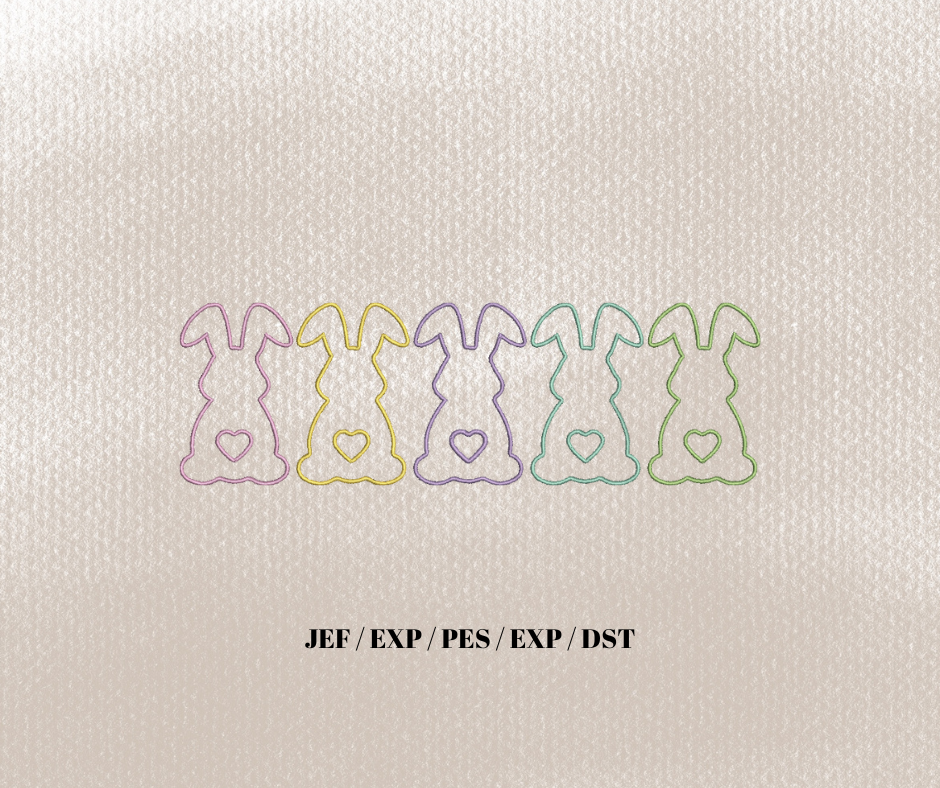 Bunny Line Embroidery Design
