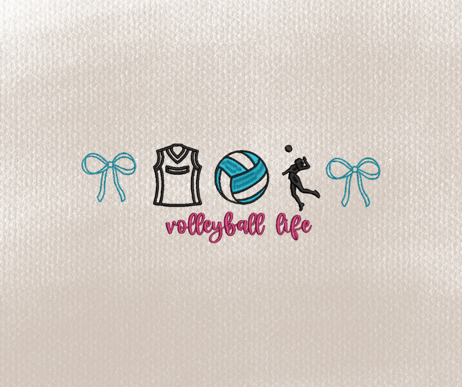 Volleyball Icon Embroidery Design