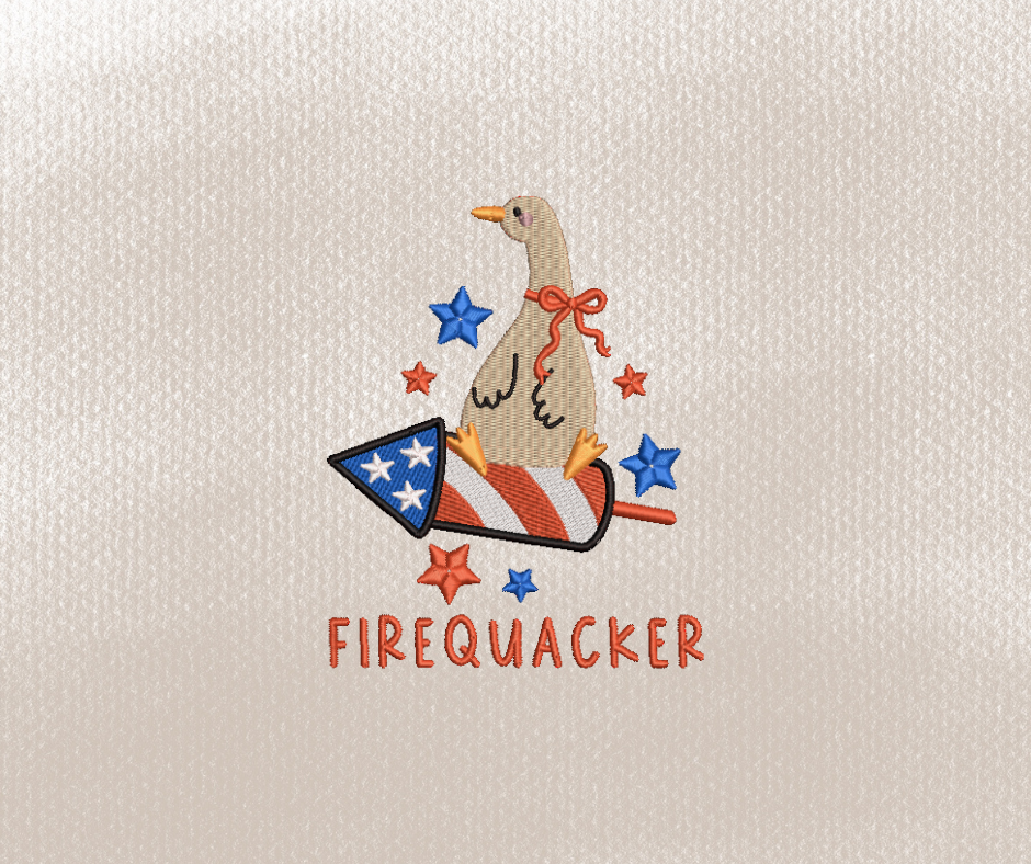 Firequacker Patriotic Goose Embroidery Design