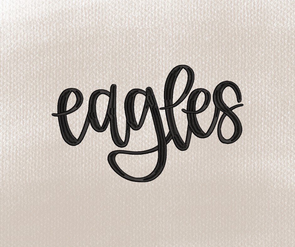 Eagles Hand Lettered Embroidery Design