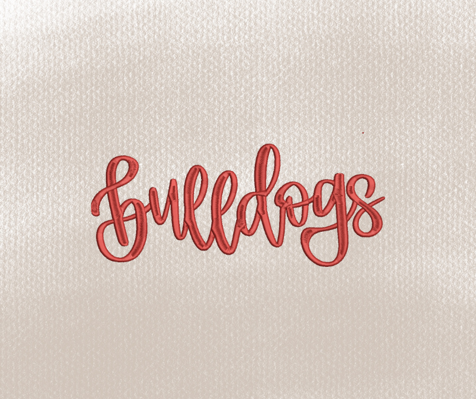 Bulldogs Hand Lettered Embroidery Design
