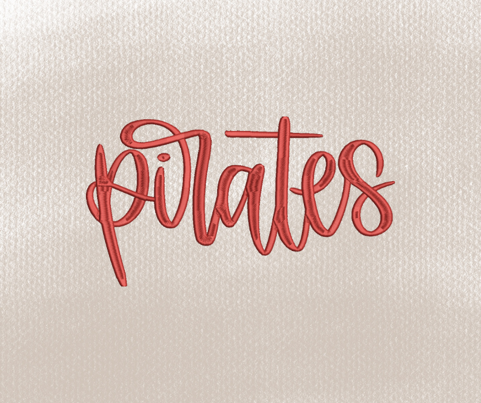 Pirates Hand Lettered Embroidery Design