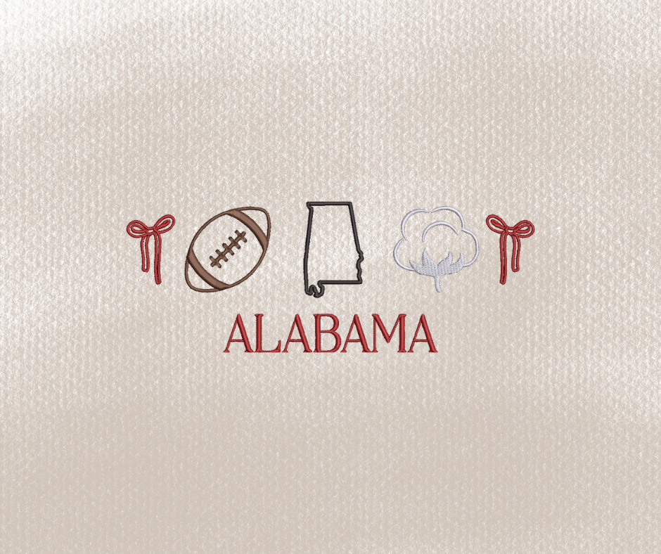 Alabama State Icon Embroidery Design