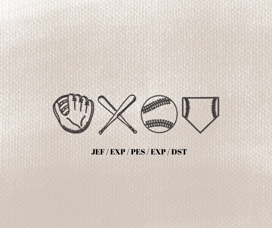 Baseball Doodle EMBROIDERY Design