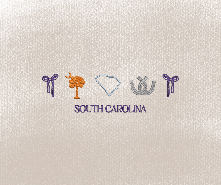 South Carolina State Icon Embroidery Design