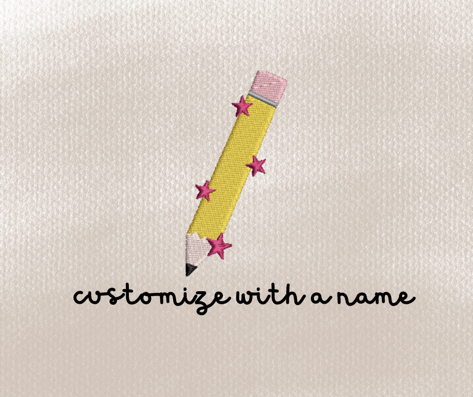 Teacher Pencil Embroidery Design