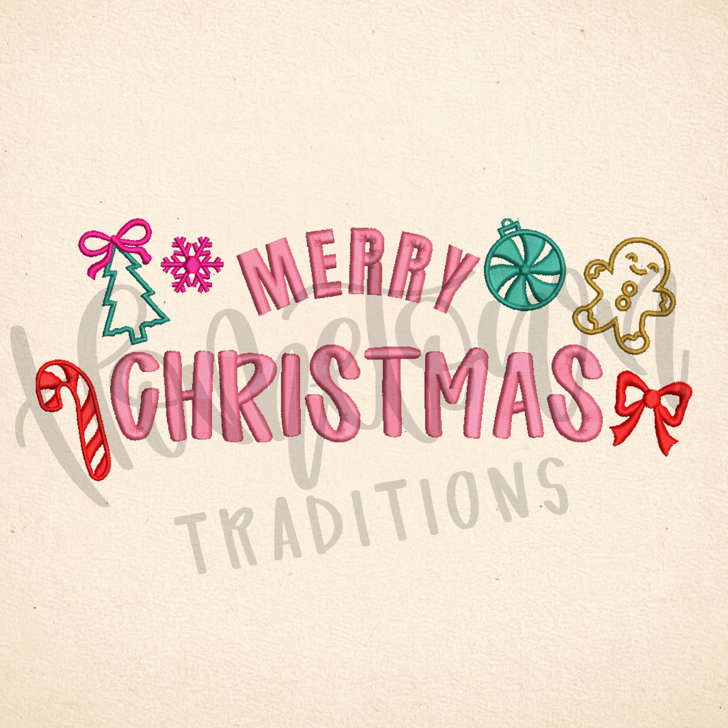 Merry Christmas Icon Shirt Embroidery File