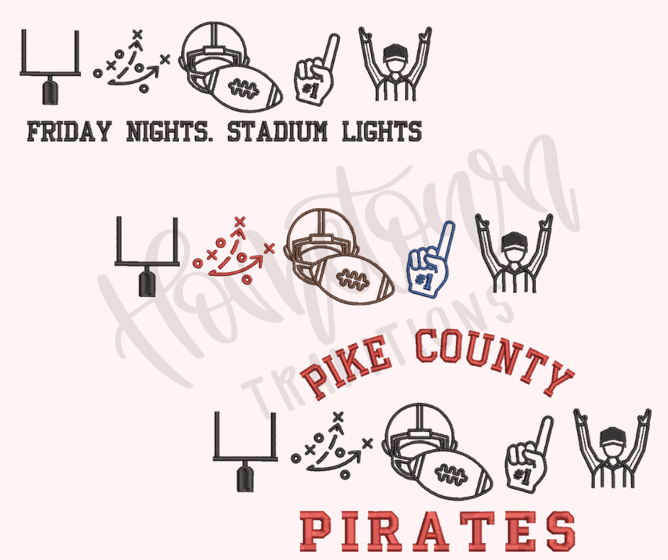 Football Life Icon Embroidery Design