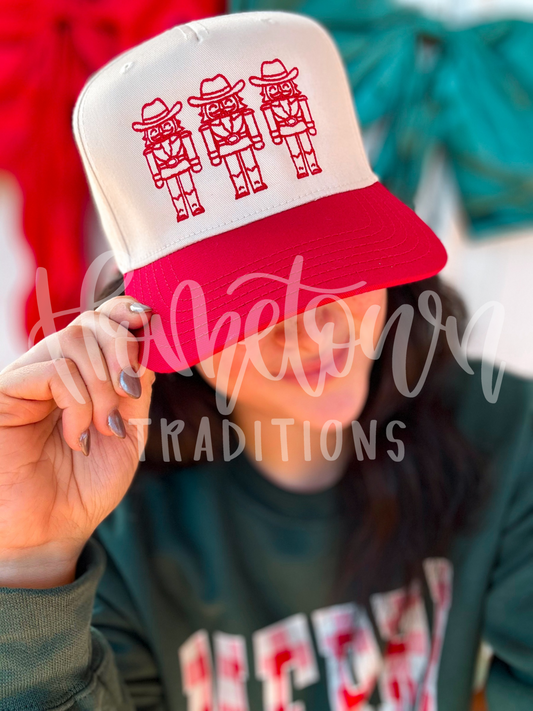 Cowboy Nutcracker Embroidered Christmas Trucker Hat