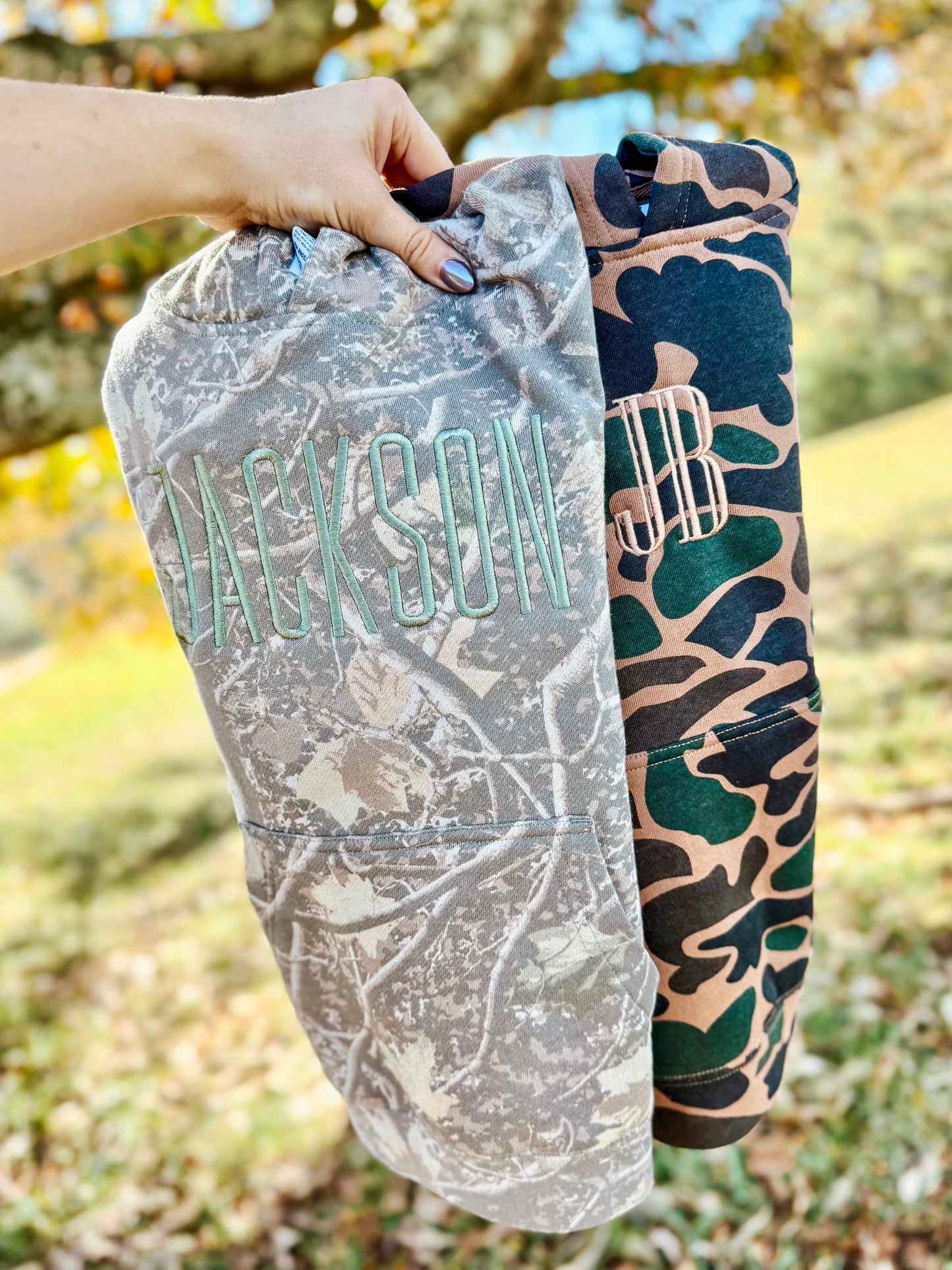 Embroidered Youth Camo Hoodie