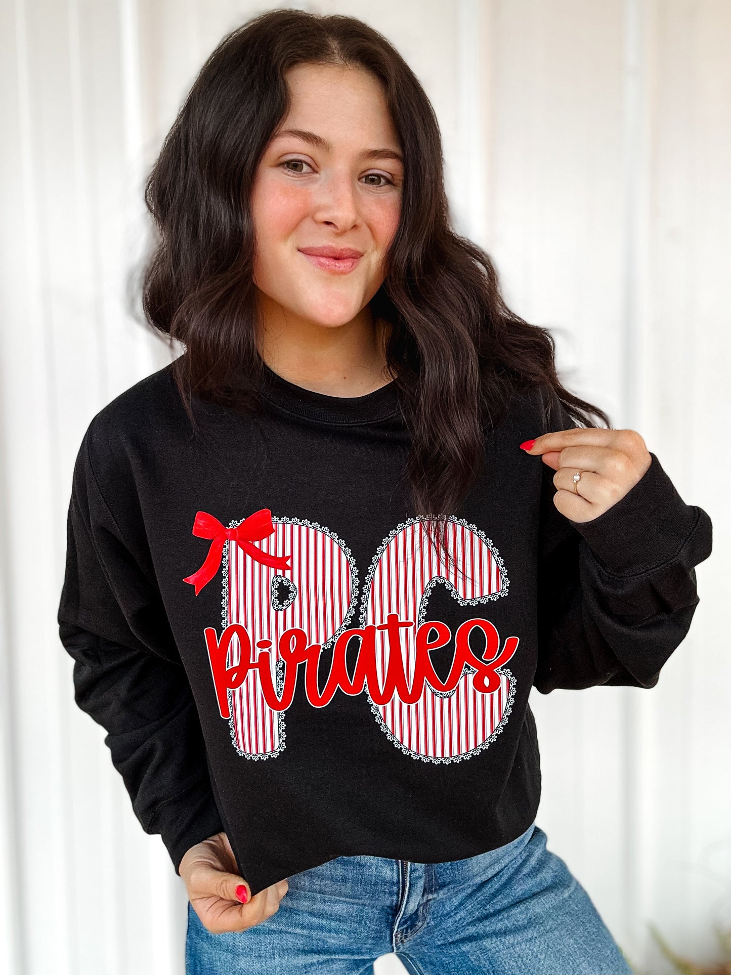 Seersucker + Lace Pirates Sweatshirt/Tee