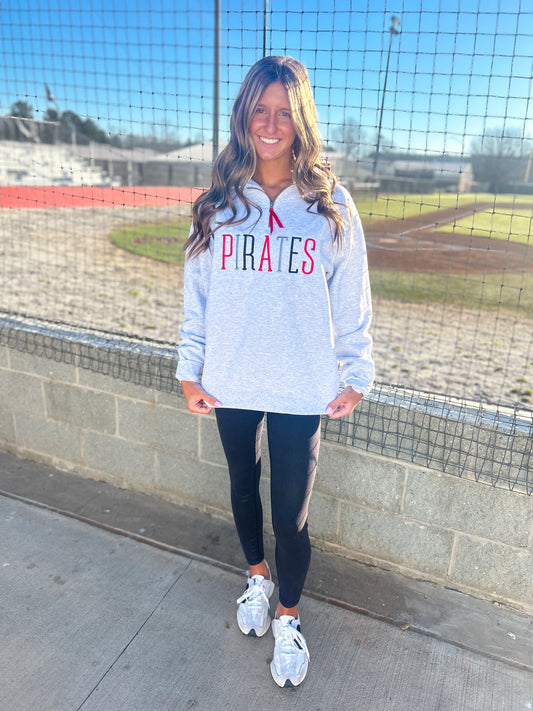 Multi Color Embroidered Quarter Zip