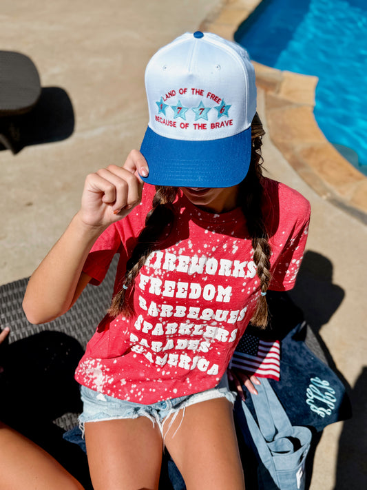 Land of the Free 4th of July Trucker Hat