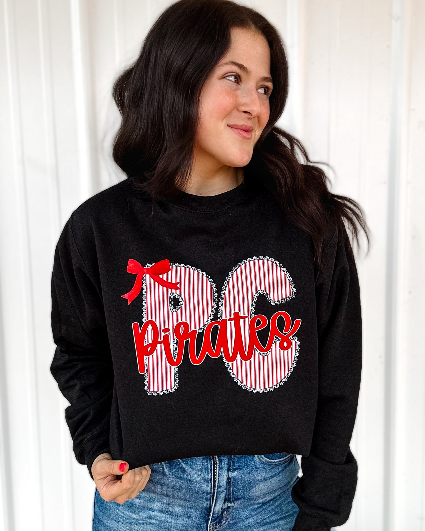 Seersucker + Lace Pirates Sweatshirt/Tee