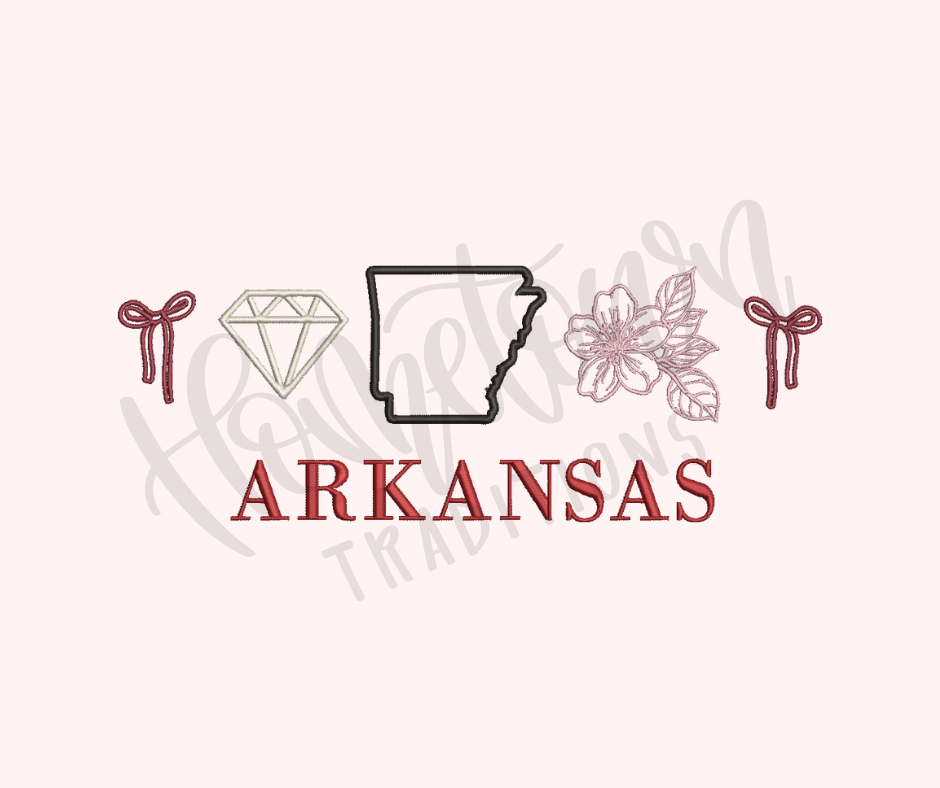 Arkansas State Icon Embroidery Design