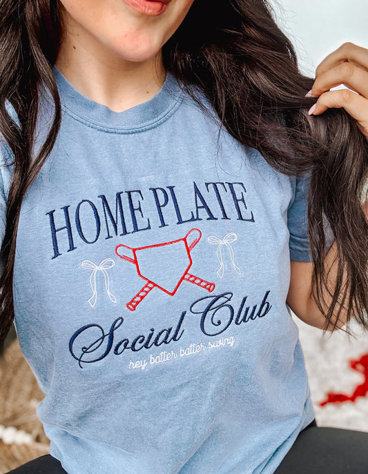 Home Plate Social Club Embroidered Tee