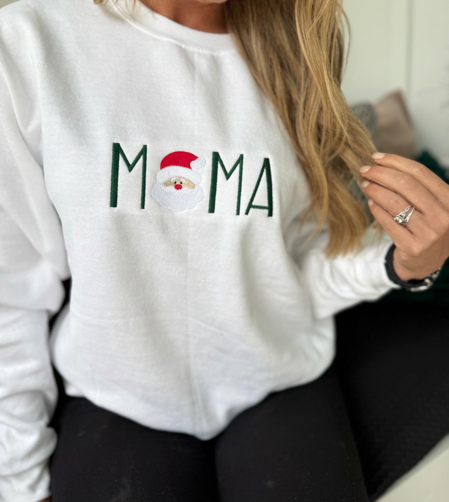 Adult Name Santa Embroidered Sweatshirt