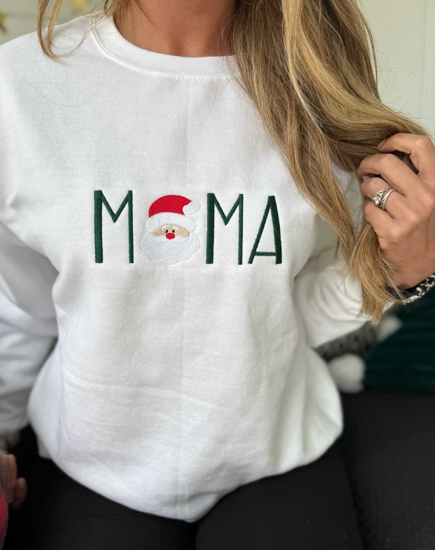 Adult Name Santa Embroidered Sweatshirt