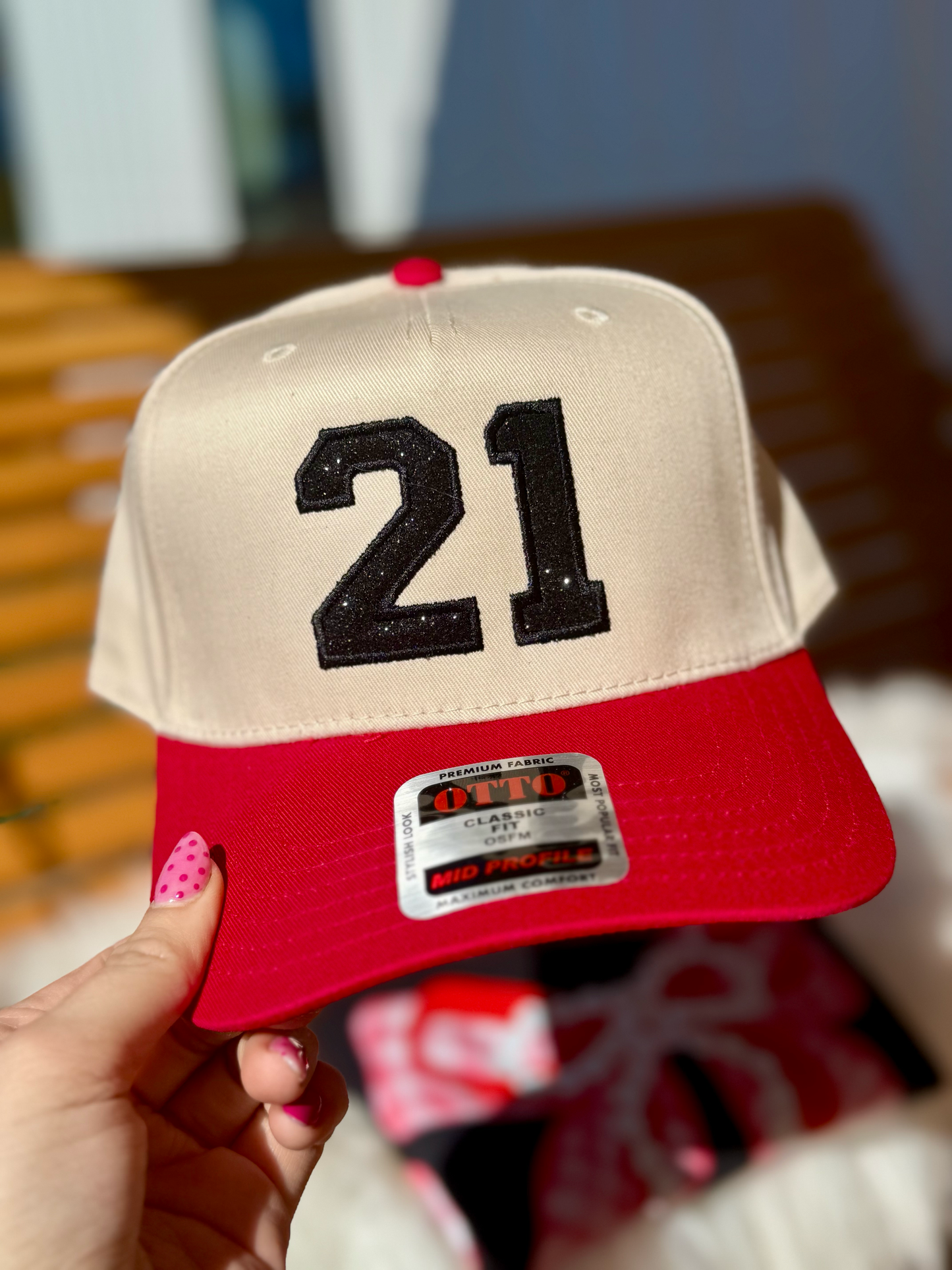 Custom Number Game Day Trucker Hat- Glitter