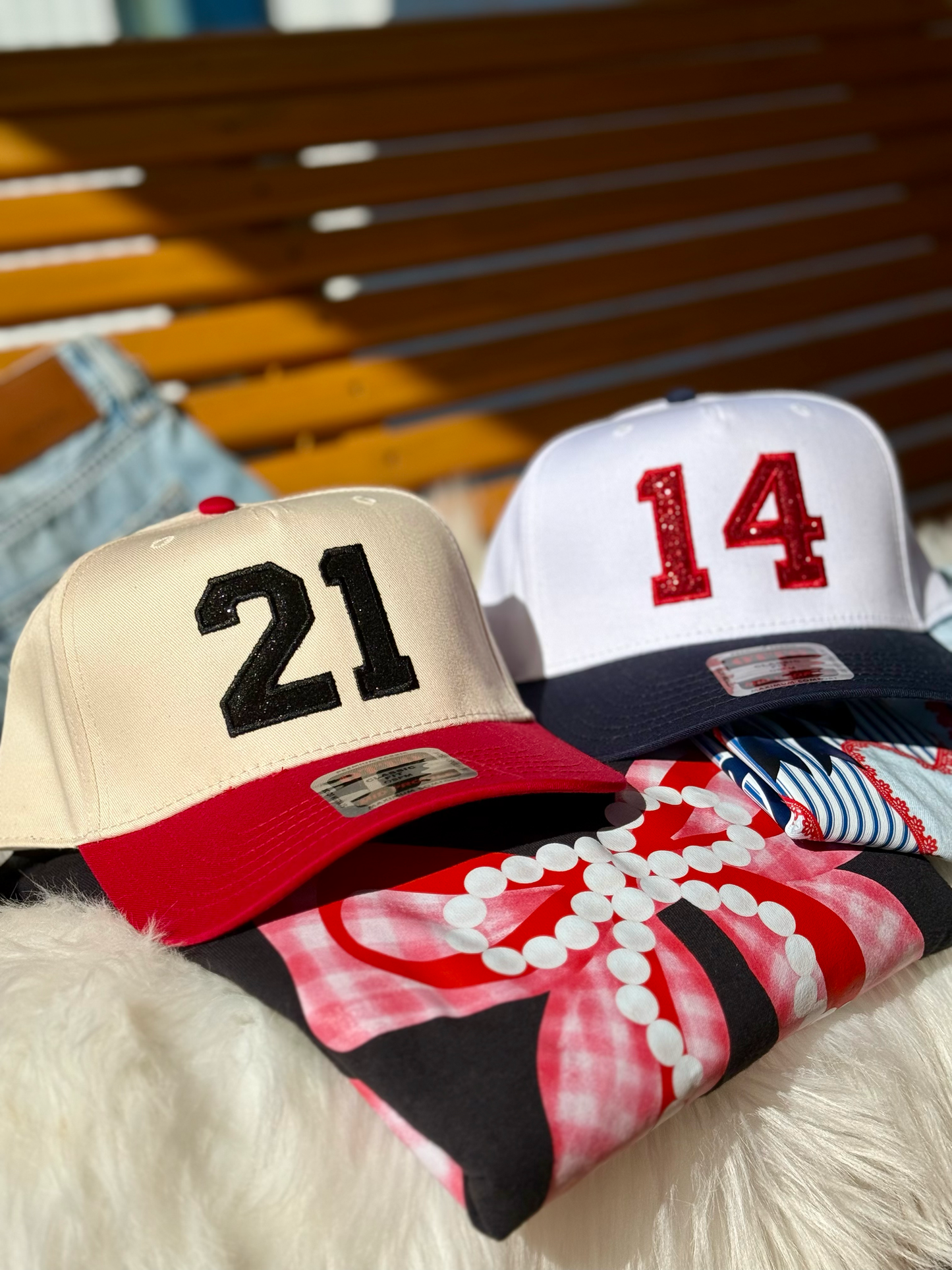 Custom Number Game Day Trucker Hat- Glitter