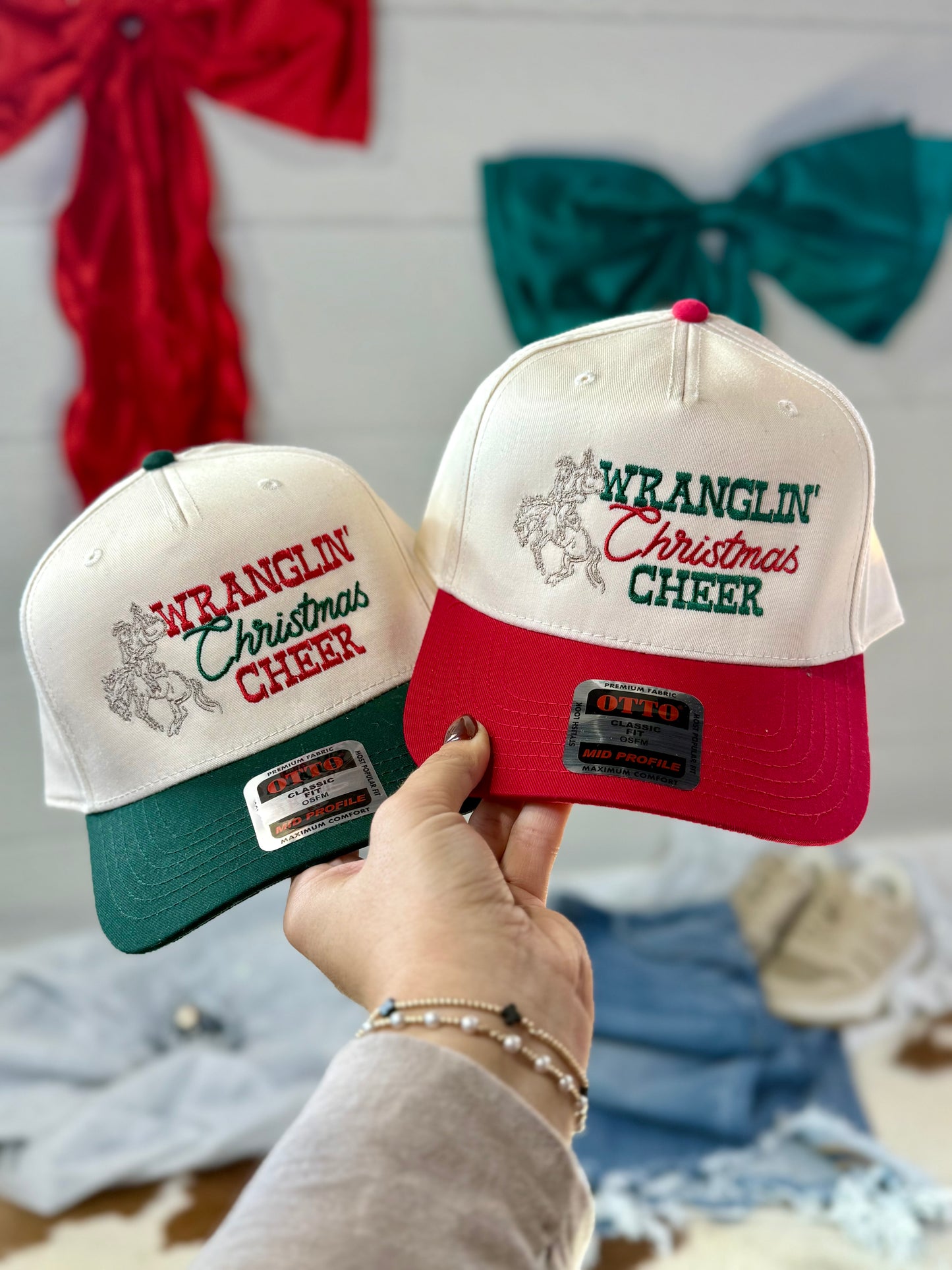 Wranglin' Christmas Cheer Embroidery Design (Hat)