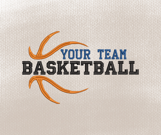Split Basketball Embroidery Design