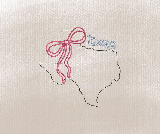 Texas Bow Applique Embroidery Design