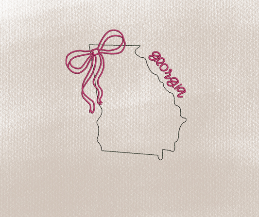 Georgia Bow Applique Embroidery Design