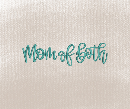 Mom of Both Single Line Embroidery Design