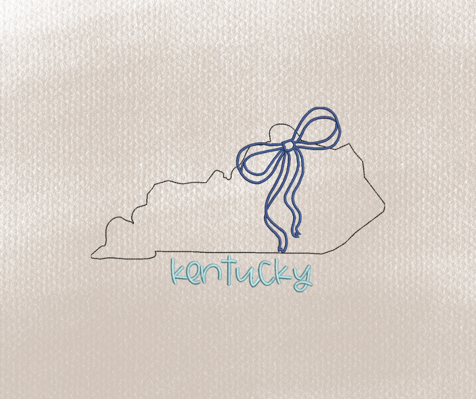 Kentucky Bow Applique Embroidery Design