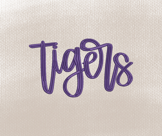 Tigers Hand Lettered Embroidery Design