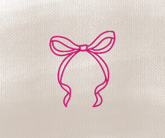 Monogram Bow Embroidery Design
