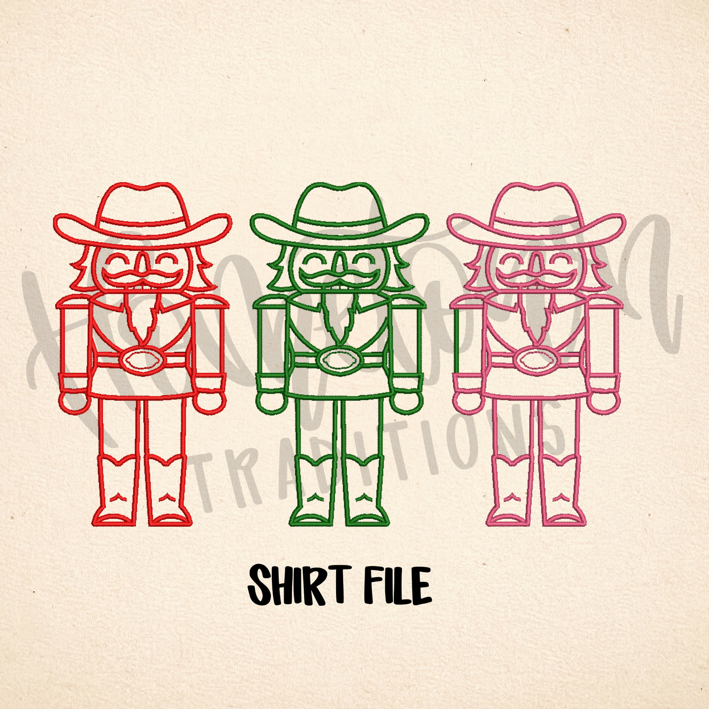 Cowboy Nutcracker Shirt Embroidery File